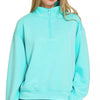 Zenana Scuba Half Zip Pullover Sweatshirt - MINT SKY