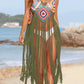 Fringe Spaghetti Strap Cover-Up - Farnelli
