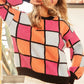 BiBi Multi Color Checker Pattern Sweater - Farnelli