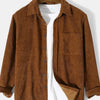 Men's Corduroy Button Up Long Sleeve Shirt - Brown