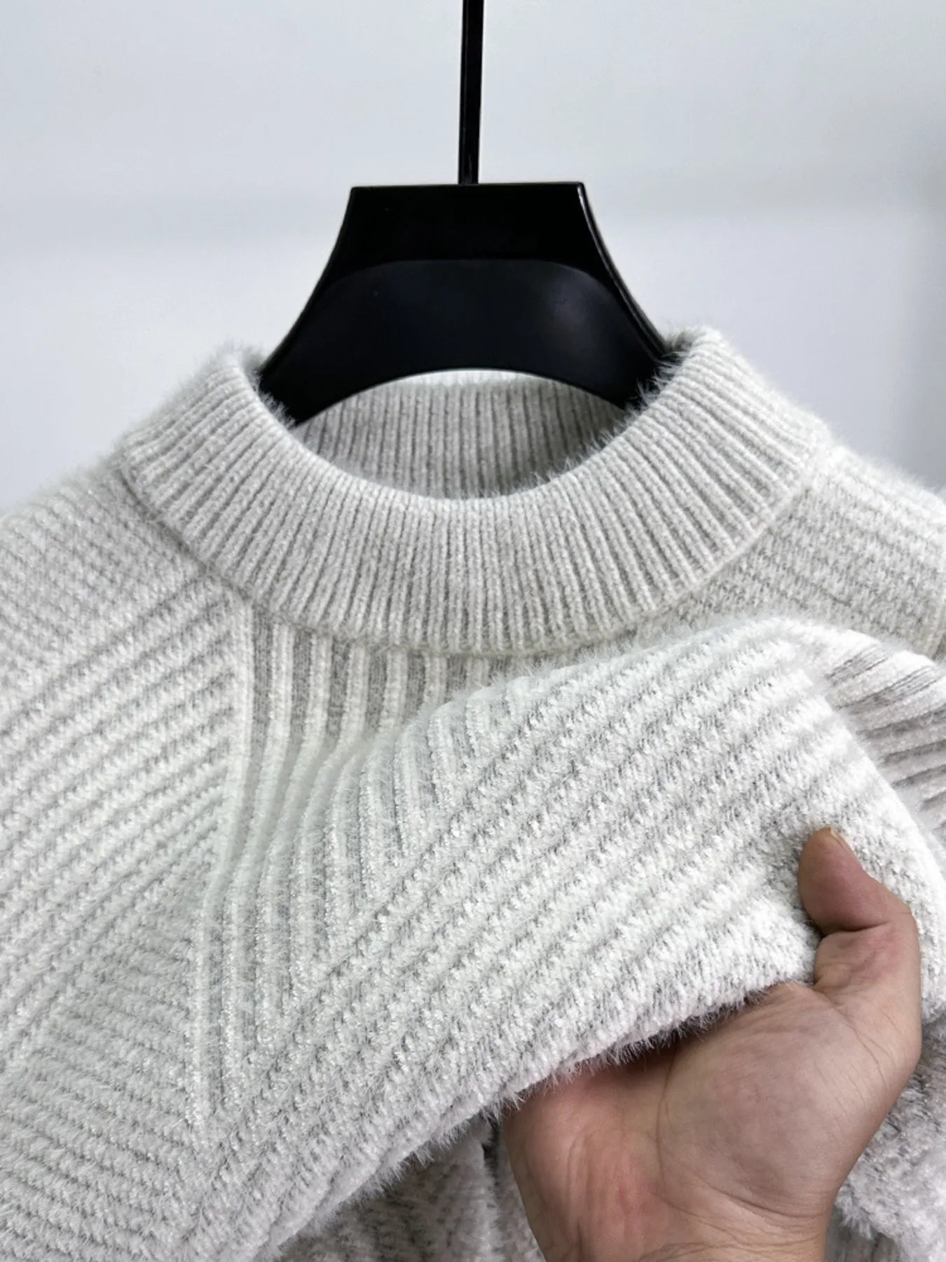 Men's Ribbed Knit Long Sleeve Sweater - Farnelli