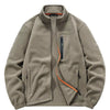 Men's Plus Size Warm Fleece Full-Zip Jacket - Khakis