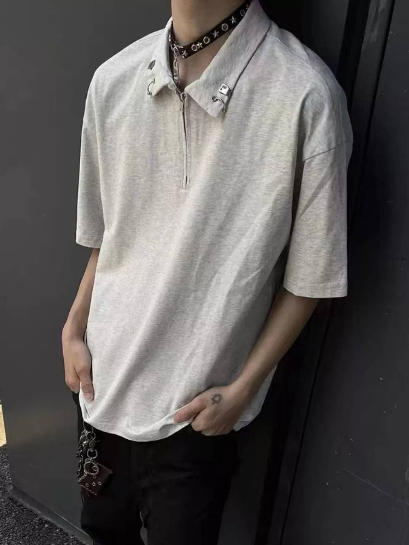 Men's Quarter Zip Short Sleeve Polo - Farnelli