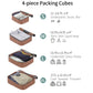HouseOfZazla 4-piece hard shell luggage set with spinner wheels in multiple colors