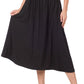 Zenana Paperbag Waist Midi Skirt With Pockets - Farnelli