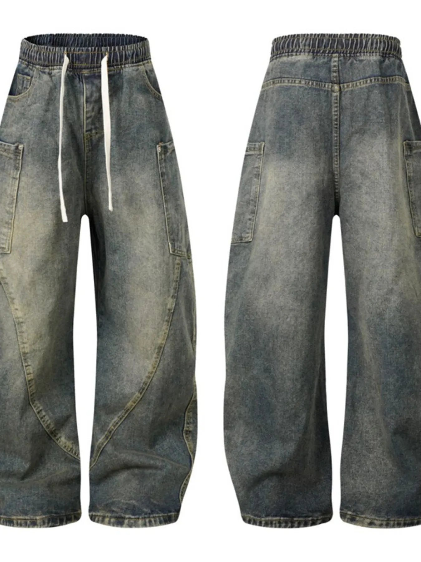 Men's Drawstring Cargo Jeans - Farnelli