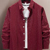 Men's Full Size Button Up Long Sleeve Shirt Plus Size - Burgundy