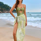 Cutout Sweetheart Neck One-Piece Swimwear and Cover-Up Swim Set - Farnelli