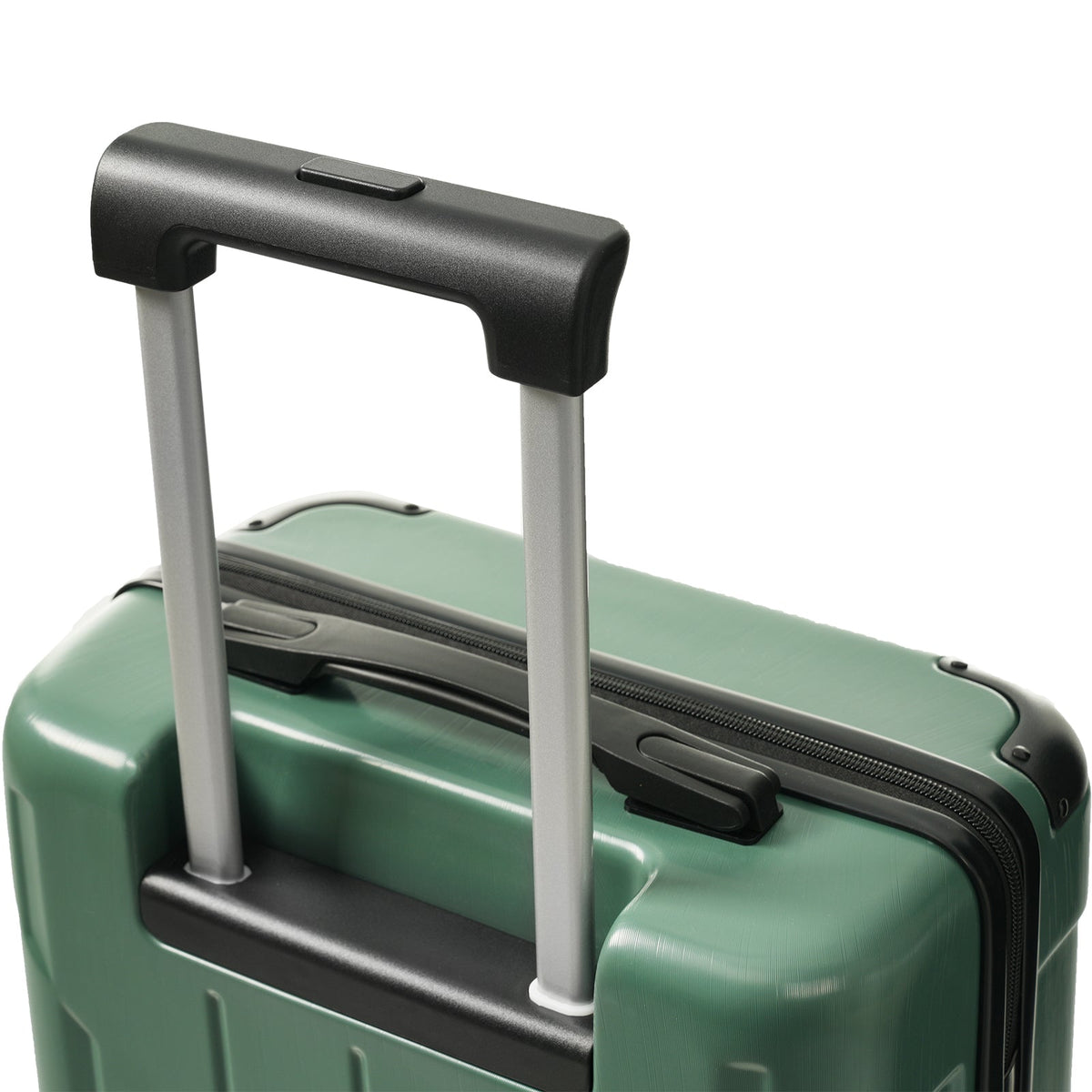 HouseOfZazla 20-inch black hardshell carry-on luggage with four spinner wheels