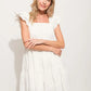 And The Why Origami Pleating Ruffled Sleeve Tiered Dress - Farnelli