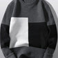 Men's Plus Size Color Block Round Neck Sweater - Farnelli