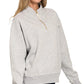 Zenana Fleece Half Zip Sweatshirt - Farnelli