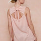 BiBi Popcorn Waffle Open Back Top with Tied Ribbon - Farnelli