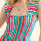 And The Why Full Size Striped Smocked Sleeveless Jumpsuit - Farnelli