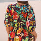Adhara Flower Embroidered Trim Half Sleeve Blouse - Farnelli