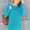 Basic Bae Full Size Round Neck Dropped Shoulder T-Shirt - Sky Blue