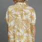 Umgee Full Size Tropical Print Button Down Shirt Plus Size - Farnelli