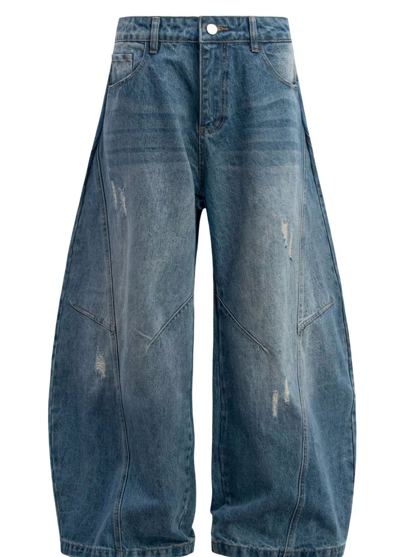 Men's Distressed Wide Leg Baggy Jeans - Farnelli