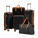 HouseOfZazla 5-piece polypropylene hardside luggage set with spinner wheels