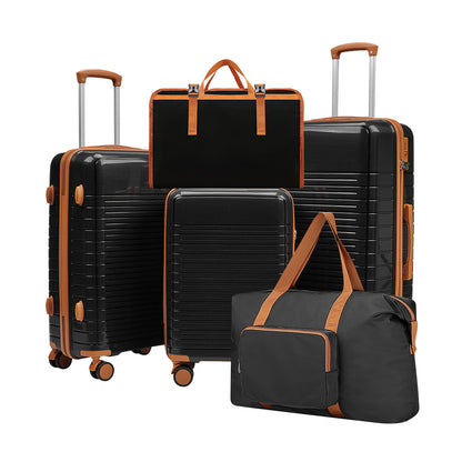 HouseOfZazla 5-piece polypropylene hardside luggage set with spinner wheels