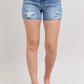 Judy Blue Full Size High Waist Denim Shorts W/stitch Over Destroy Detail Plus Size - Farnelli