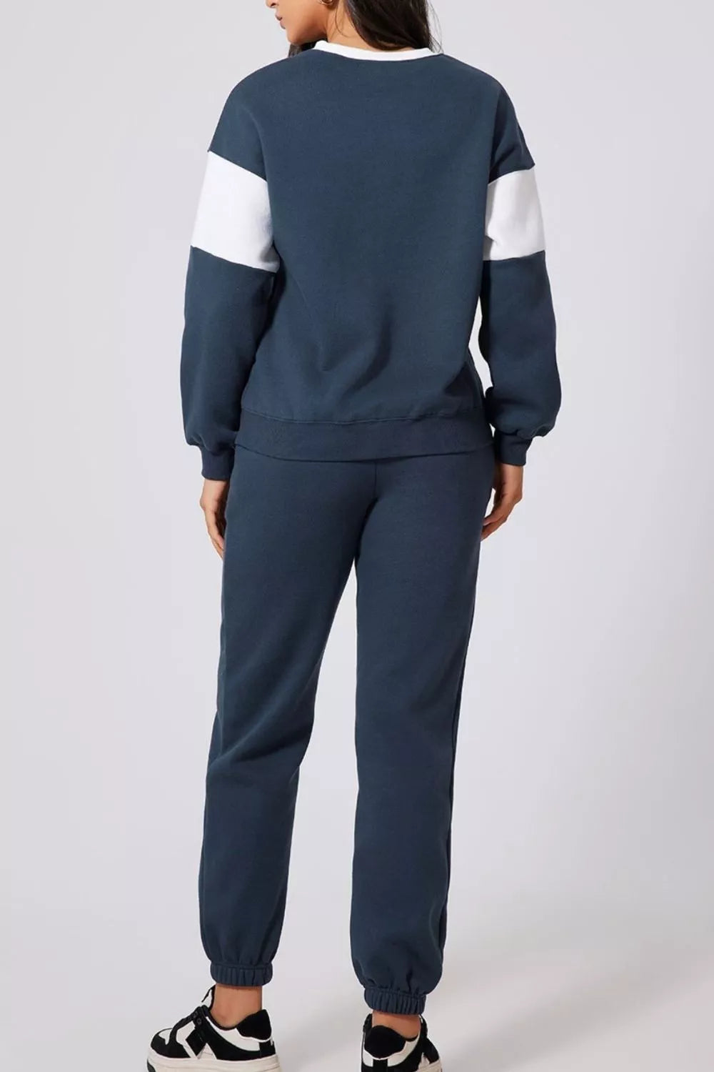 Drop Shoulder Loose Sweatshirt and Joggers Active Set - Farnelli
