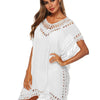 Bohemian Crochet Trim Beach Cover Up Dress - White