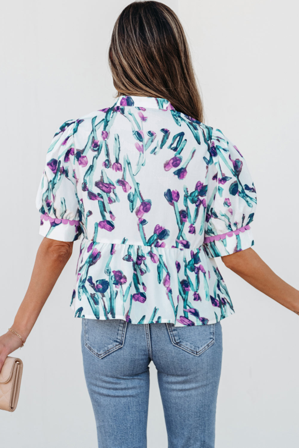 Raelyn Floral Ricrac Trim Top - Farnelli