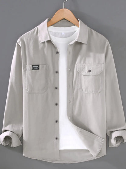Men's Plus Size Button Up Long Sleeve Shirt - Farnelli