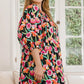 ODDI Full Size Floral Puff Sleeve Mini Dress - Farnelli