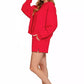 Zenana Fleece Round Neck Sweatshirt and Shorts Set - Farnelli