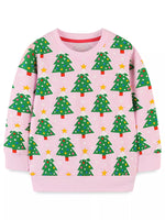Children's Christmas Tree Print Crewneck Sweatshirt - Farnelli