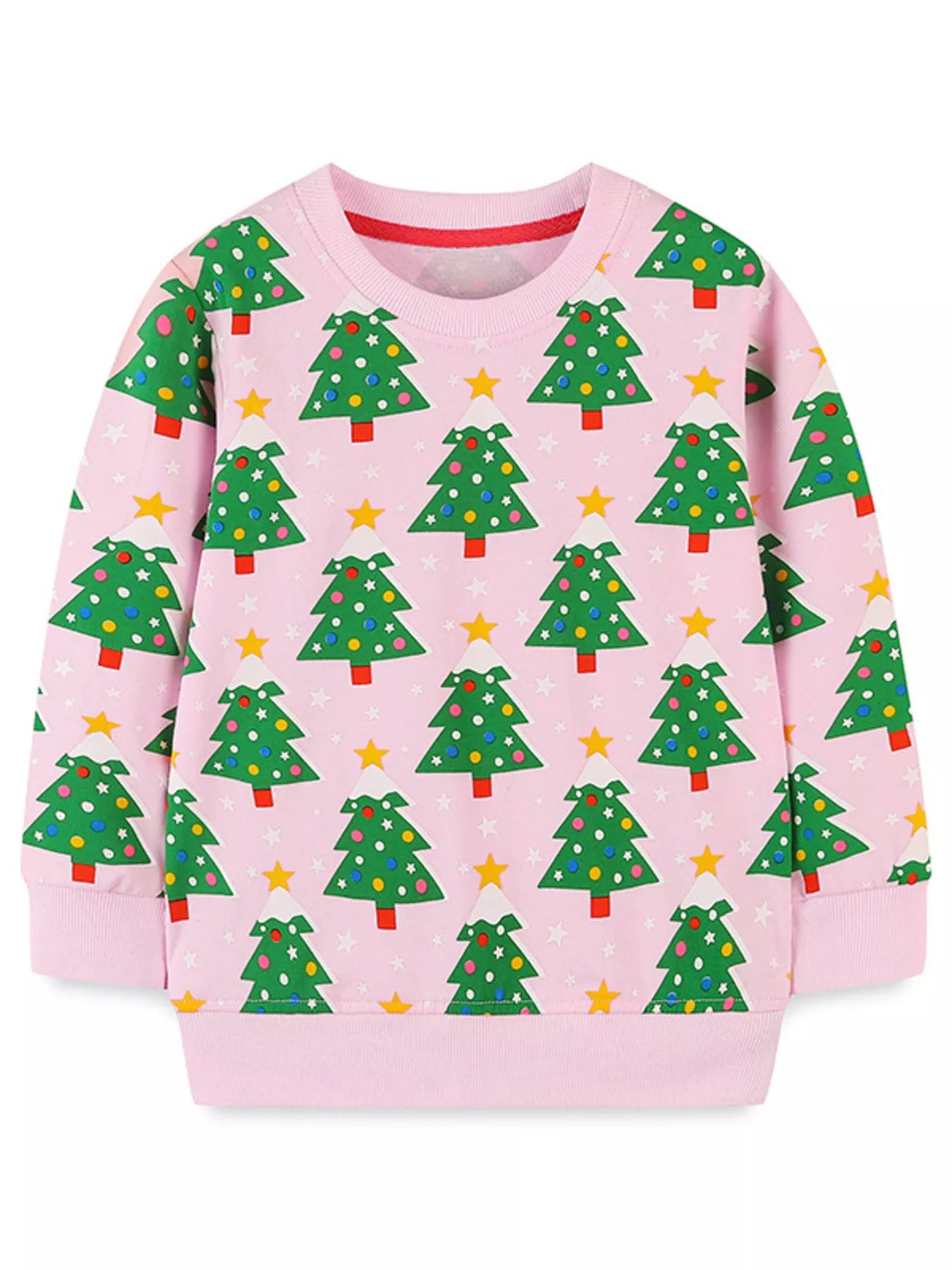 Children's Christmas Tree Print Crewneck Sweatshirt - Farnelli
