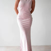 Satin Sleeveless Maxi Dress - Pink
