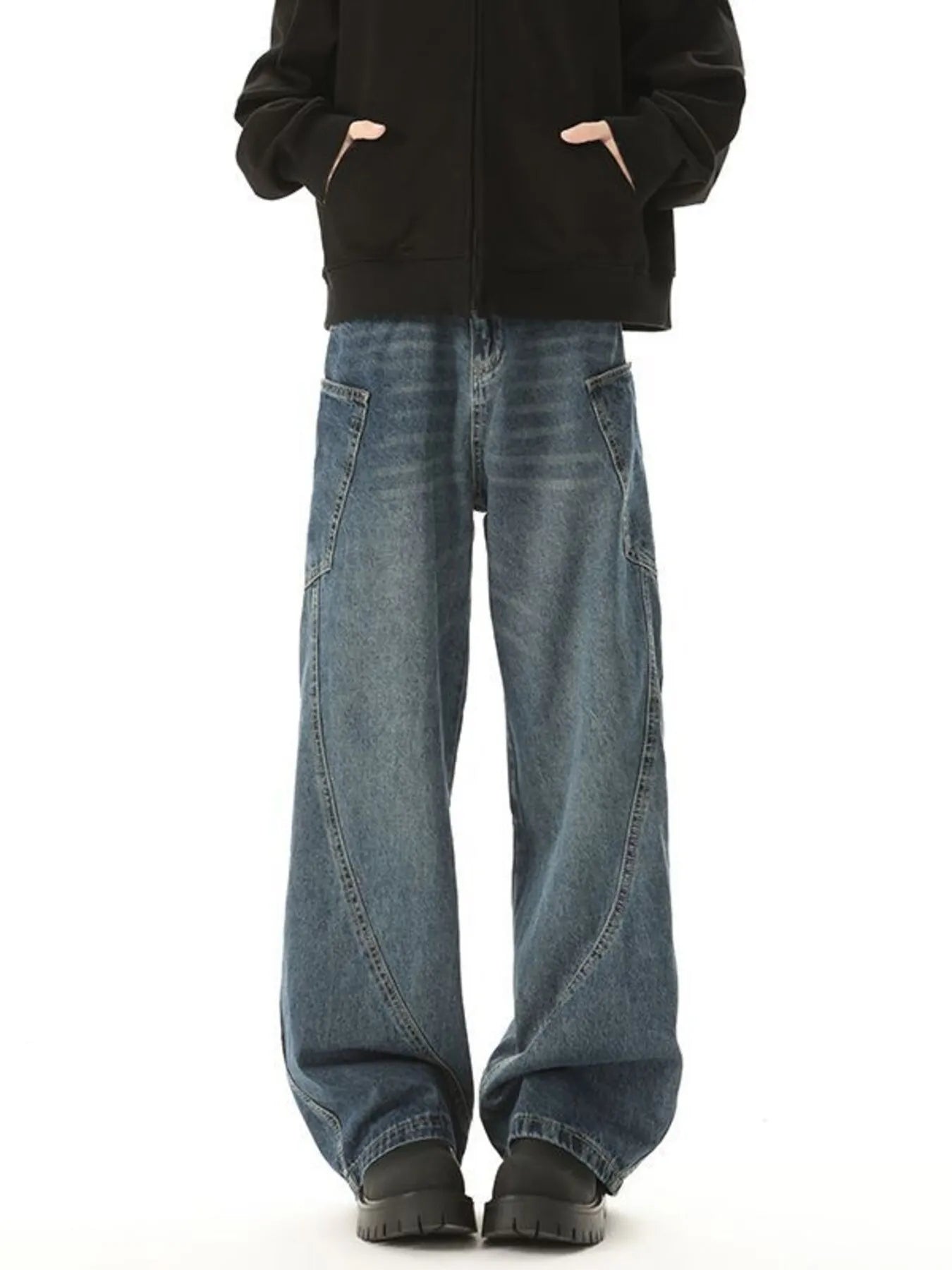 Men's Wide-Leg Relaxed Fit Jeans - Farnelli