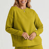 Double Take Full Size Texture Long Sleeve Top and Drawstring Shorts Set - Chartreuse