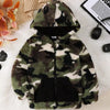 Children's Camouflage Plush Hooded Jacket - Green