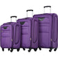 HouseOfZazla expandable softside luggage 3-piece set with spinner wheels in multiple colors