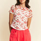 Davi & Dani Ribbon Short Sleeve Layered Mesh Top - Farnelli