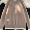 Men's Ribbed Hem Long Sleeve Sweater - Khaki
