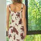 BiBi Cow Print Elastic Shoulder Strap Dress - Farnelli