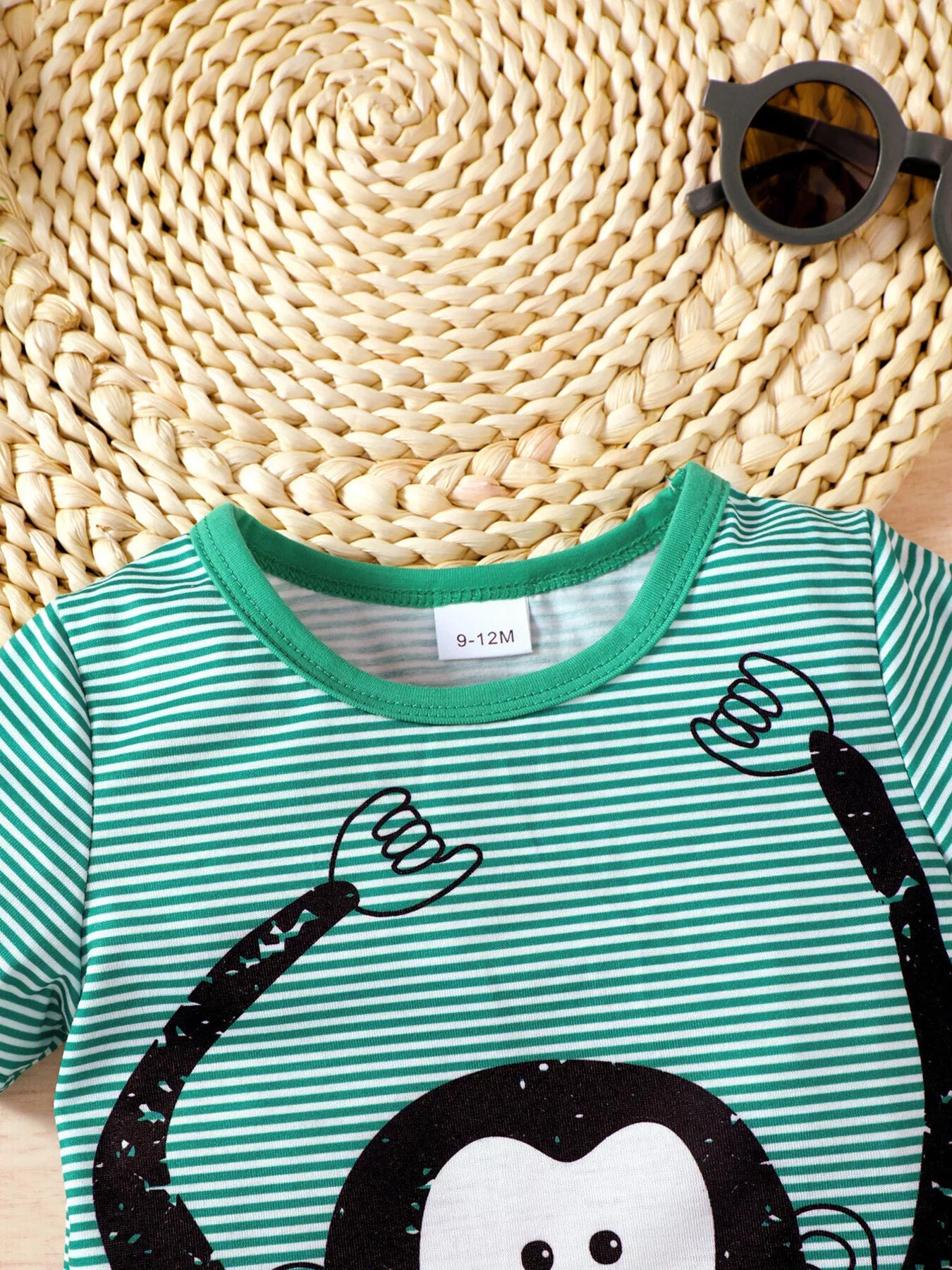 Children's Monkey Striped Top and Shorts Set - Farnelli