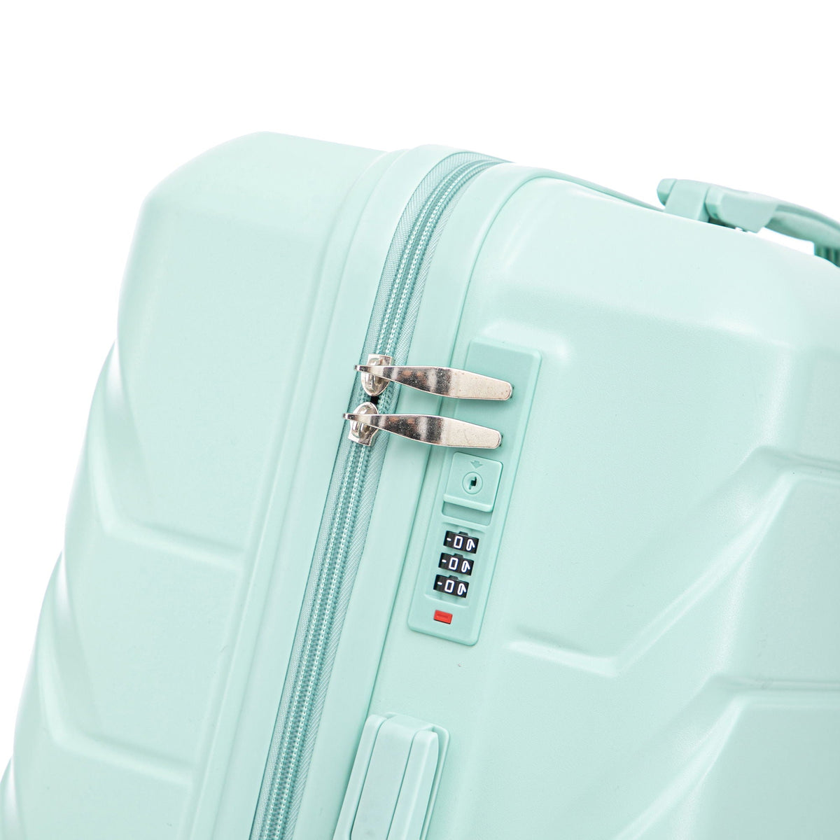HouseOfZazla 3-piece spinner wheel luggage set with combination locks in assorted sizes