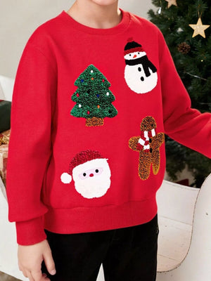 Children's Christmas Character Round Neck Sweatshirt - Farnelli