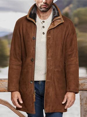 Men's Plus Size Zip Up Long Sleeve Coat - Farnelli