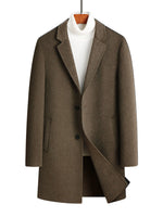 Men's Plus Size Button Up Long Sleeve Coat - Farnelli