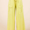 Mittoshop French Terry Cargo Wide Leg Pants - Yellow