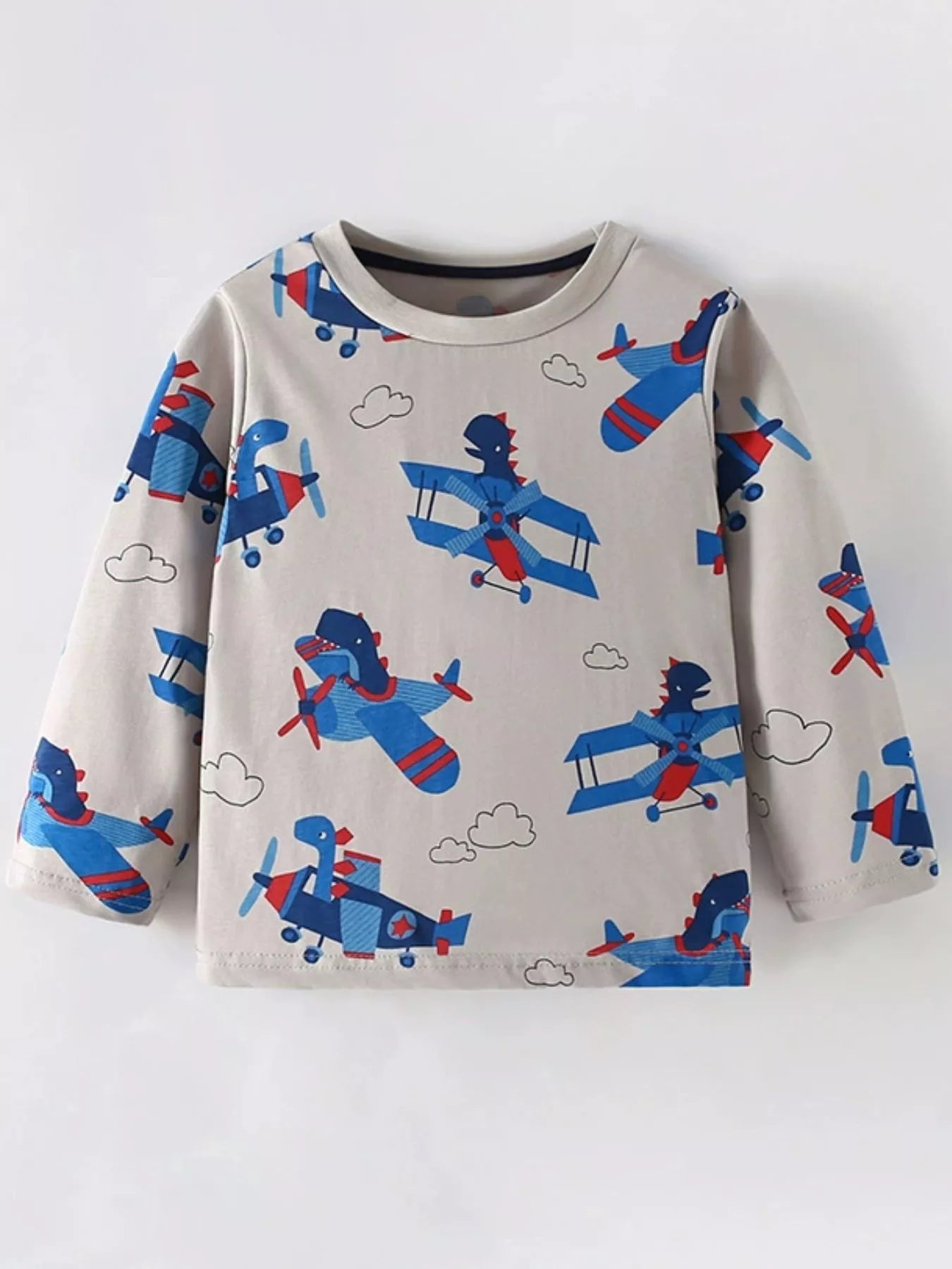 Children's Airplane Print Long Sleeve T-Shirt - Farnelli