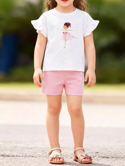 Children's Ballerina Graphic Tee & Shorts Set - Farnelli