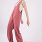 VERY J  Plunge Sleeveless Jumpsuit with Pockets - Farnelli
